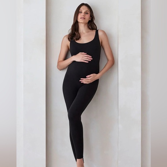 Bumpsuit “Lucy” Maternity Unitard Jumpsuit Black Sleeveless Size Large - Picture 1 of 8